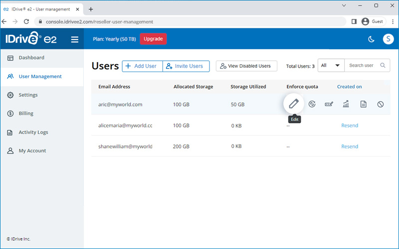 Faq Reseller - edit user details